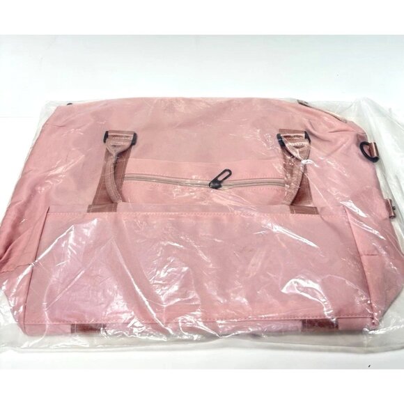 Women's Pink Travel Duffle Bag Pink Overnight, Sports, Gym, Carrier Tote, New ! - Picture 6 of 9
